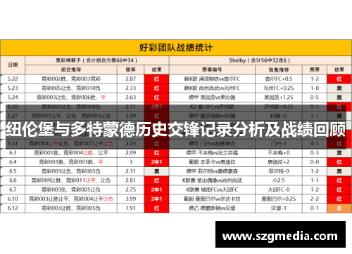 纽伦堡与多特蒙德历史交锋记录分析及战绩回顾